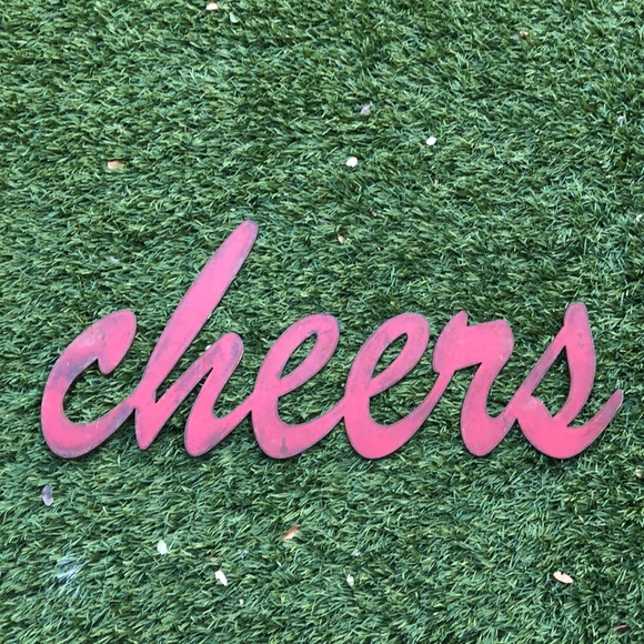 Cheers steel sign in rustic apple red - Picture 4 of 7